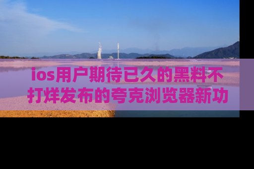 ios用户期待已久的黑料不打烊发布的夸克浏览器新功能上线啦！