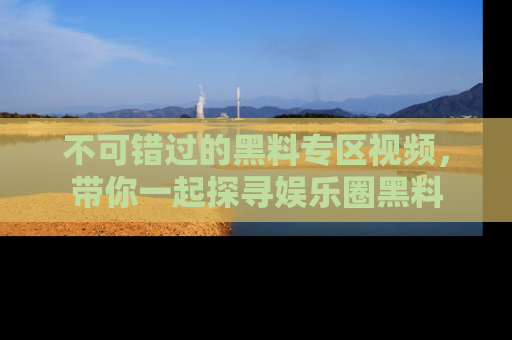 不可错过的黑料专区视频，带你一起探寻娱乐圈黑料
