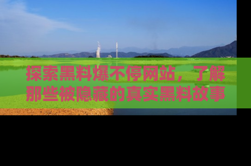 探索黑料爆不停网站，了解那些被隐藏的真实黑料故事